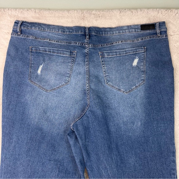 Nicole Miller Soho High Rise Ankle Slim Jeans Womens Plus Size 24 Distressed - Picture 8 of 8